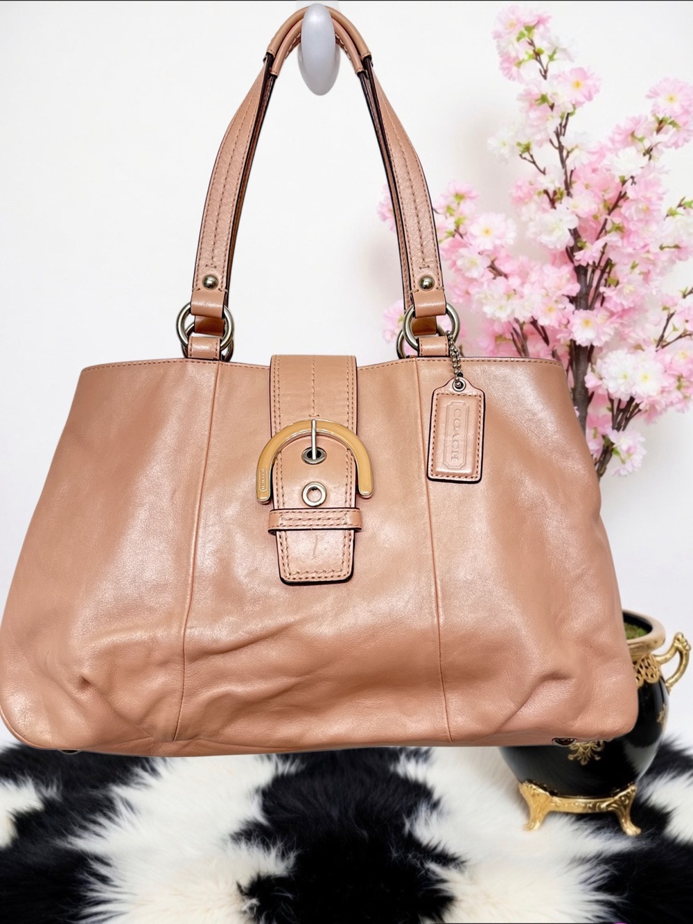 COACH SOHO LEATHER EAST WEST SATCHEL